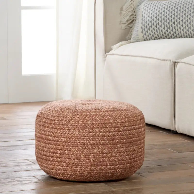 Pouf/Repose-pieds rond en polyester pour l'intérieur et l'extérieur