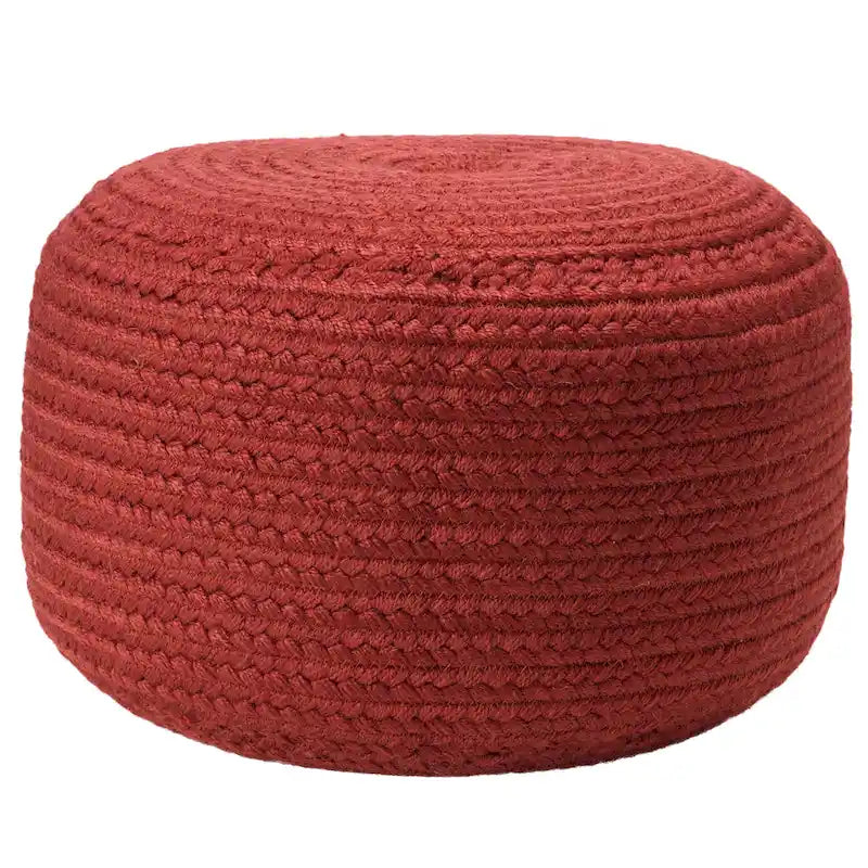Pouf/Repose-pieds rond en polyester pour l'intérieur et l'extérieur