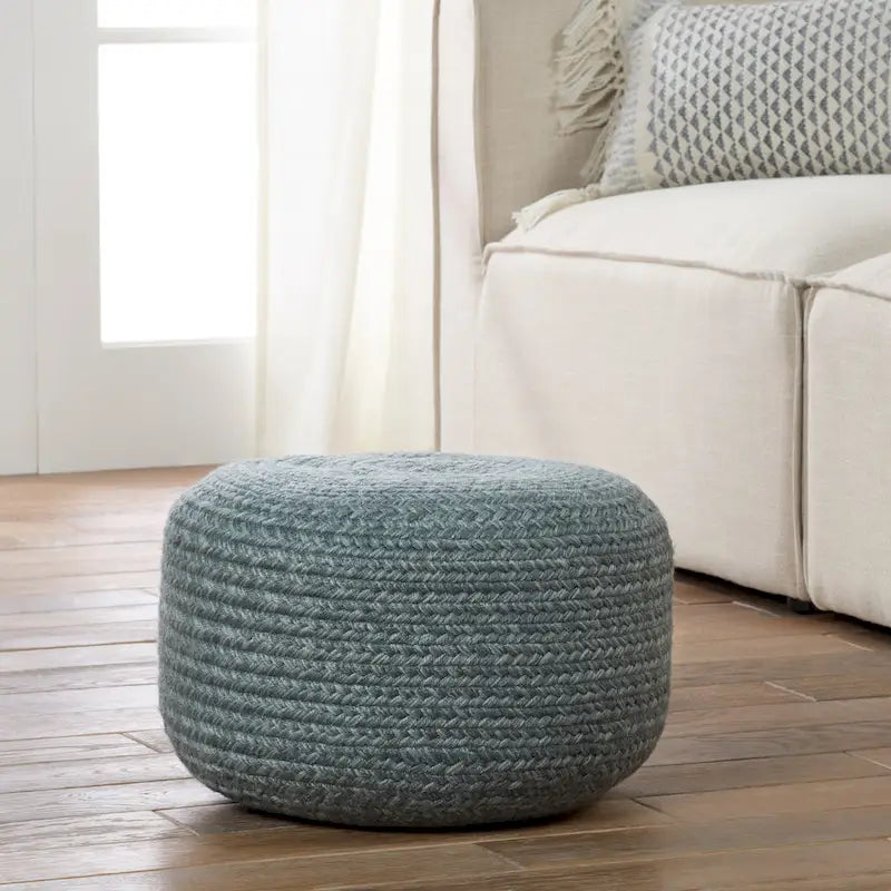 Pouf/Repose-pieds rond en polyester pour l'intérieur et l'extérieur
