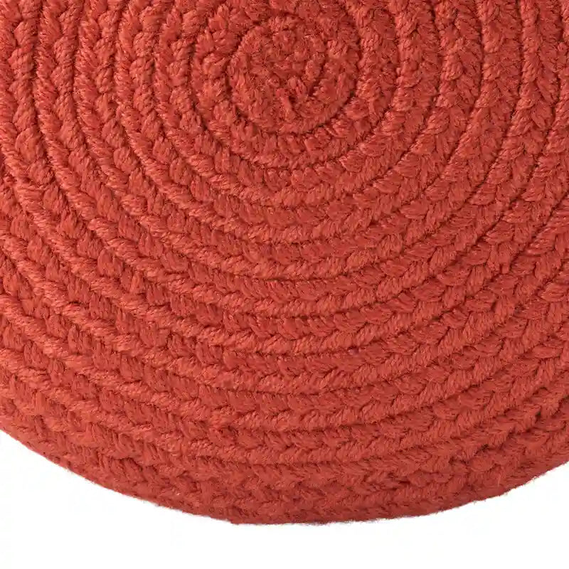 Pouf/Repose-pieds rond en polyester pour l'intérieur et l'extérieur