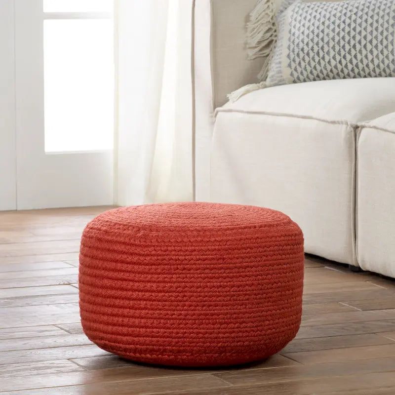 Pouf/Repose-pieds rond en polyester pour l'intérieur et l'extérieur