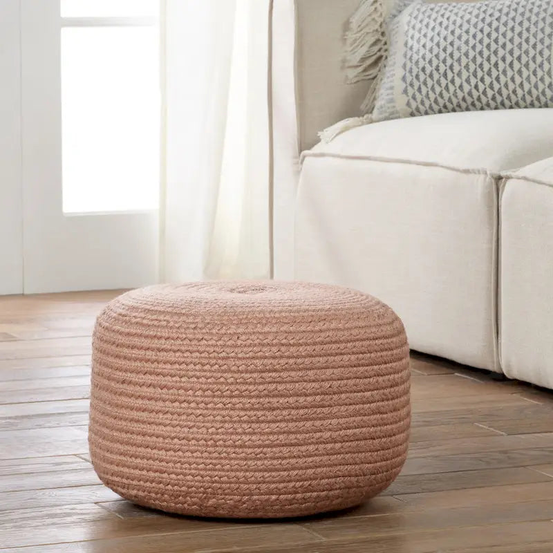 Pouf/Repose-pieds rond en polyester pour l'intérieur et l'extérieur