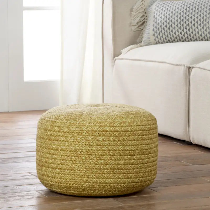 Pouf/Repose-pieds rond en polyester pour l'intérieur et l'extérieur