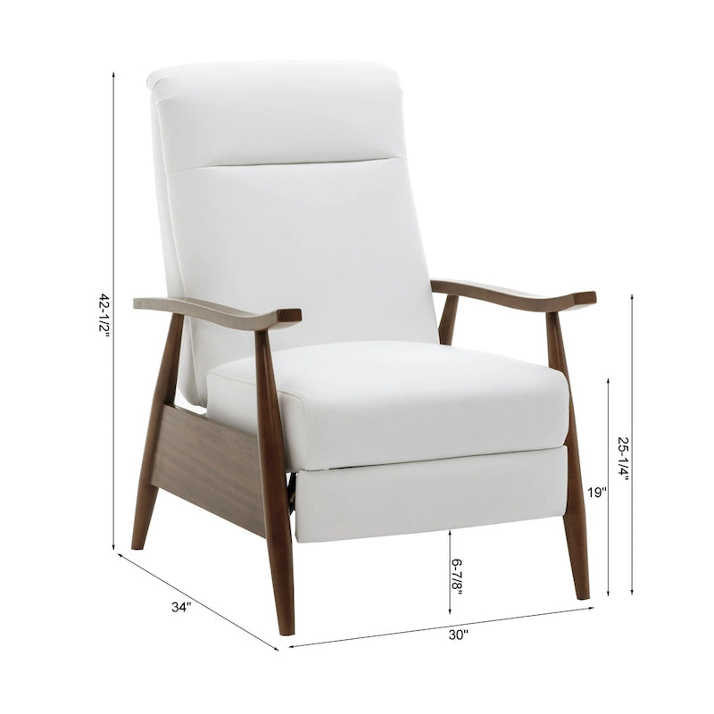 Fauteuil inclinable en bois rembourré avec dossier à pousser