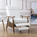 Fauteuil inclinable en bois rembourré avec dossier à pousser