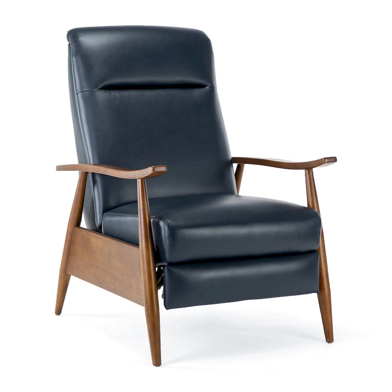 Fauteuil inclinable en bois rembourré avec dossier à pousser
