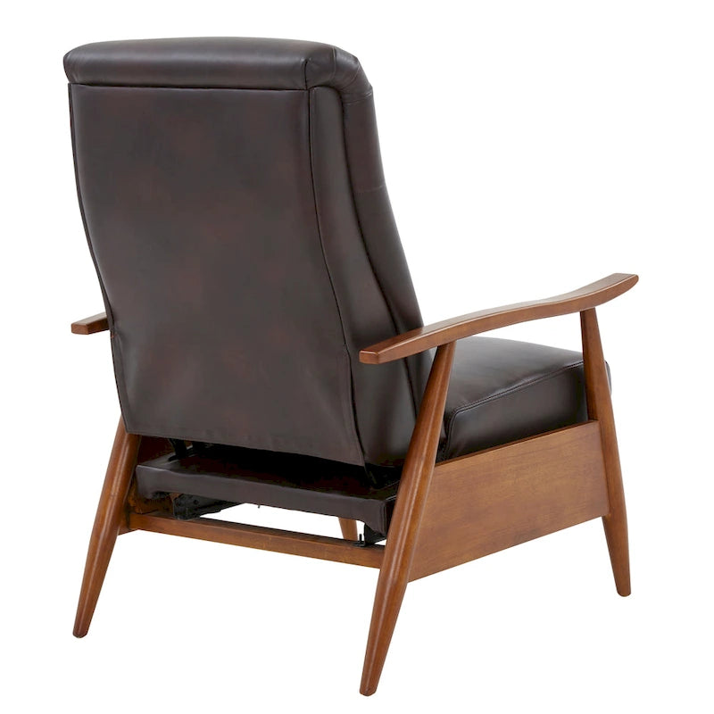 Fauteuil inclinable en bois rembourré avec dossier à pousser