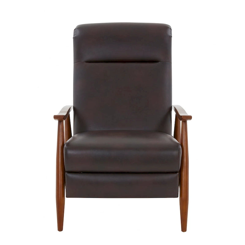 Fauteuil inclinable en bois rembourré avec dossier à pousser