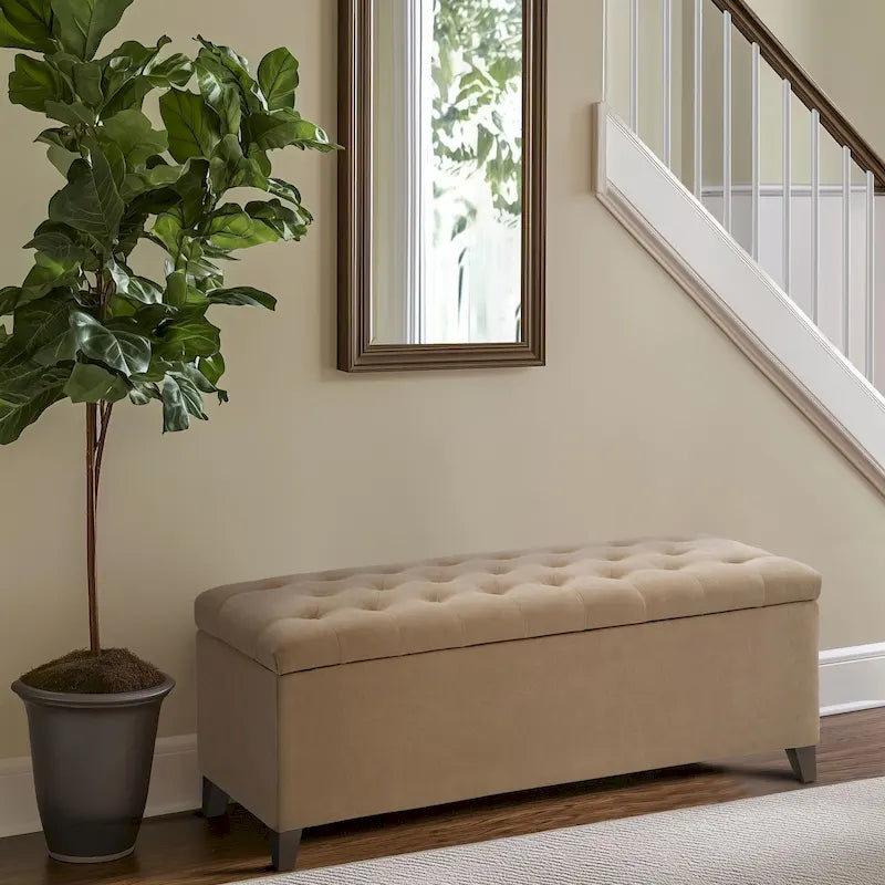 Banc de rangement capitonné