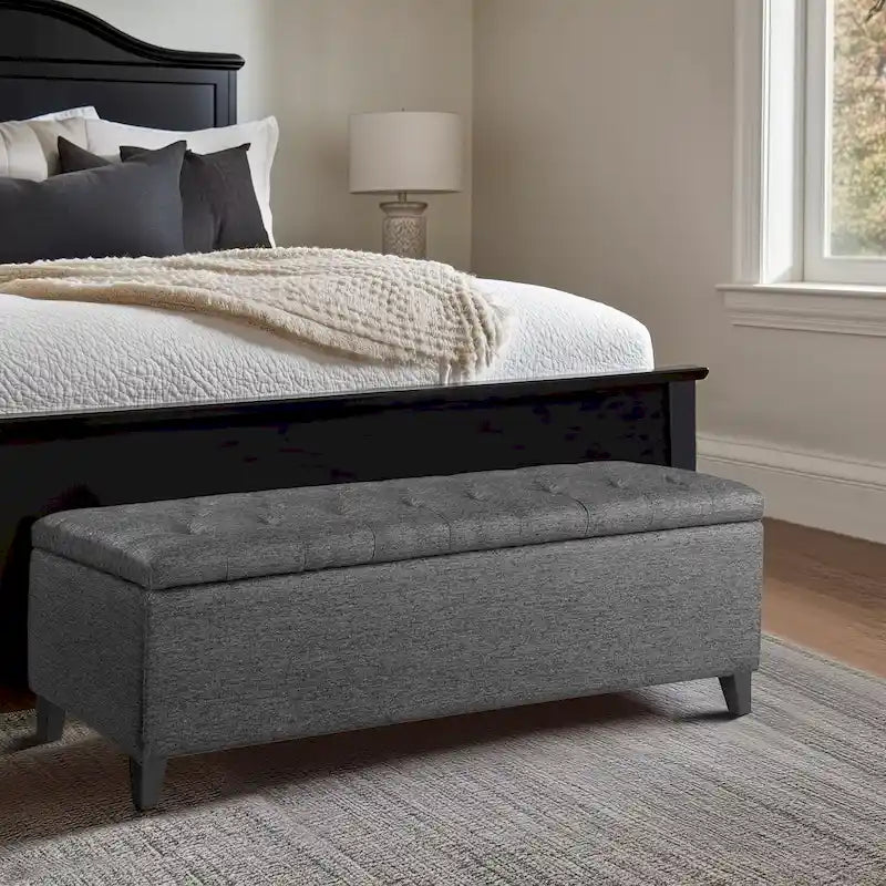 Banc de rangement capitonné