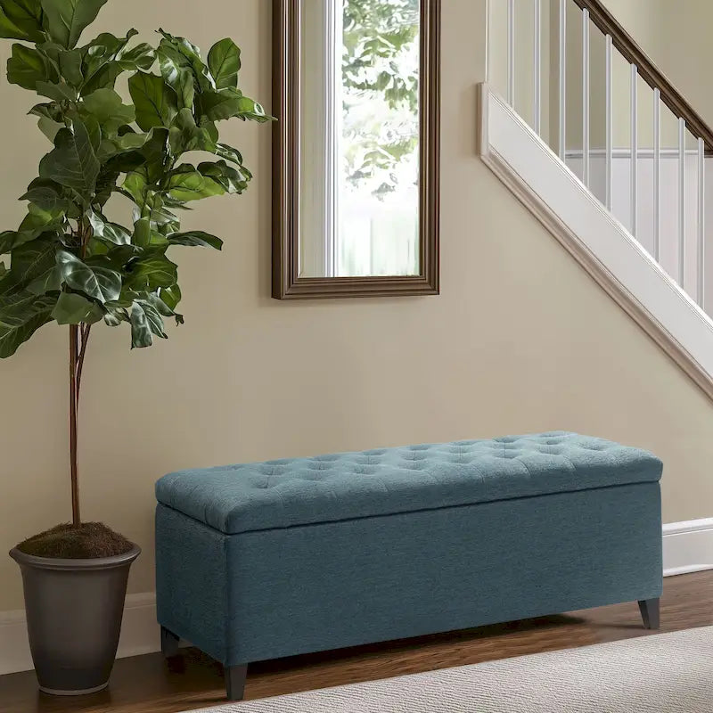 Banc de rangement capitonné