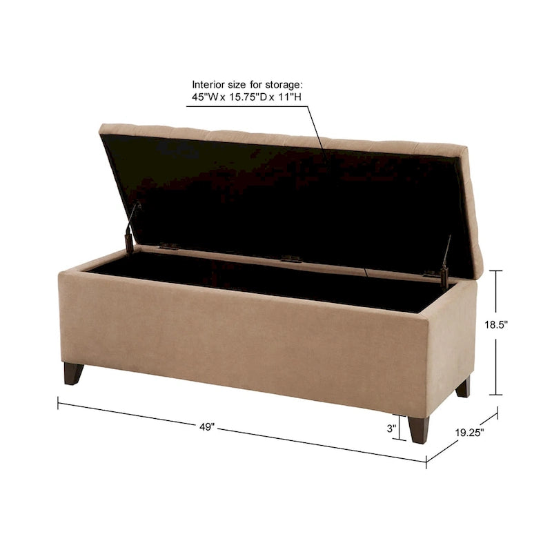 Banc de rangement capitonné
