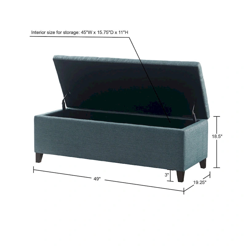 Banc de rangement capitonné