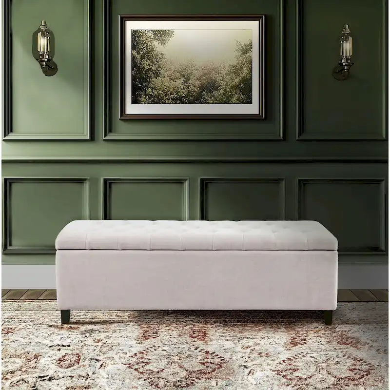 Banc de rangement capitonné