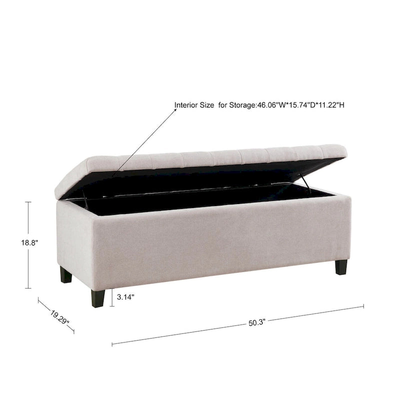 Banc de rangement capitonné