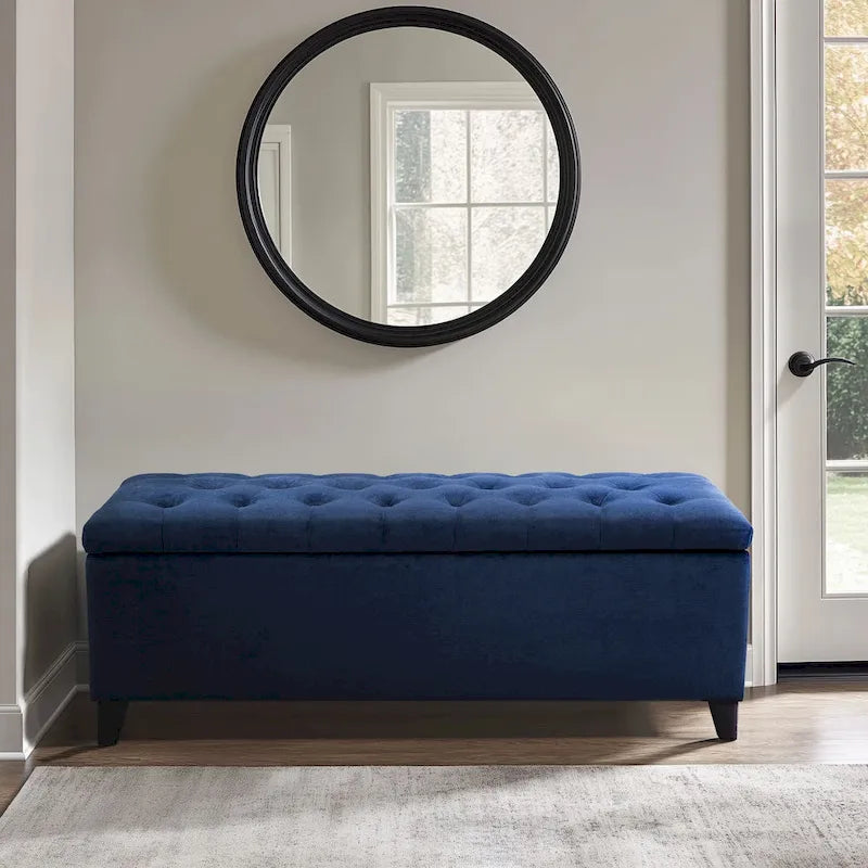 Banc de rangement capitonné