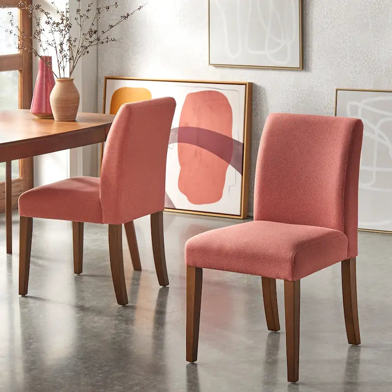 Chaise de salle à manger contemporaine, pieds finition noyer clair
