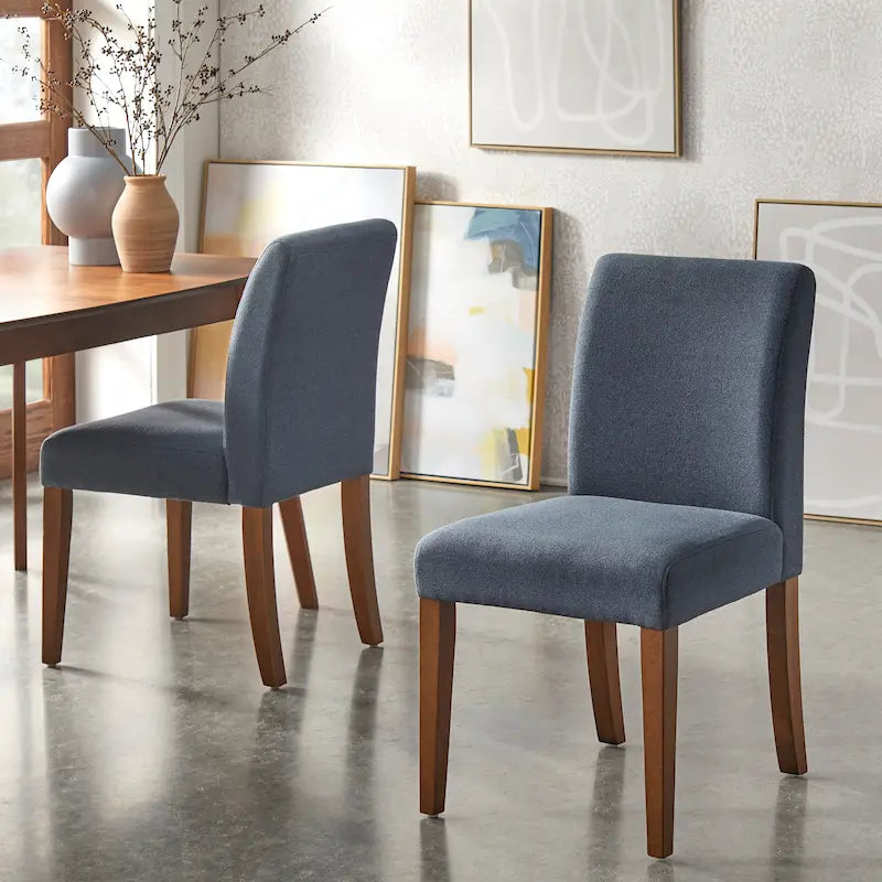 Chaise de salle à manger contemporaine, pieds finition noyer clair