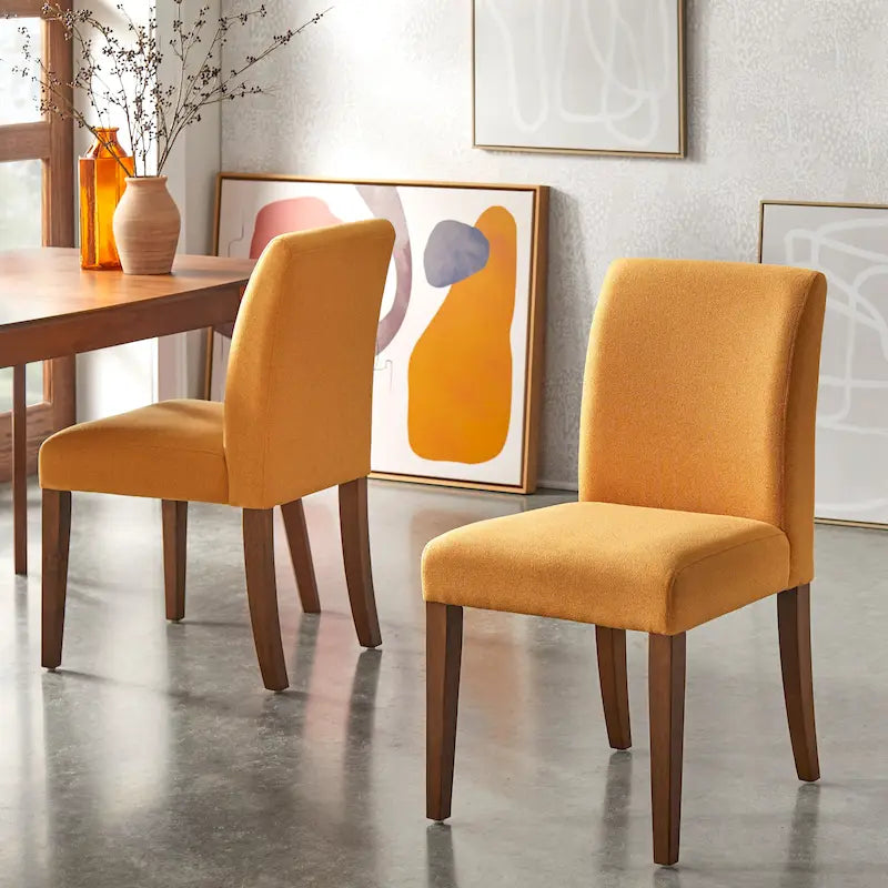 Chaise de salle à manger contemporaine, pieds finition noyer clair