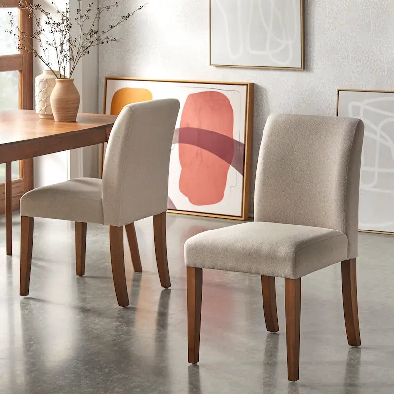 Chaise de salle à manger contemporaine, pieds finition noyer clair