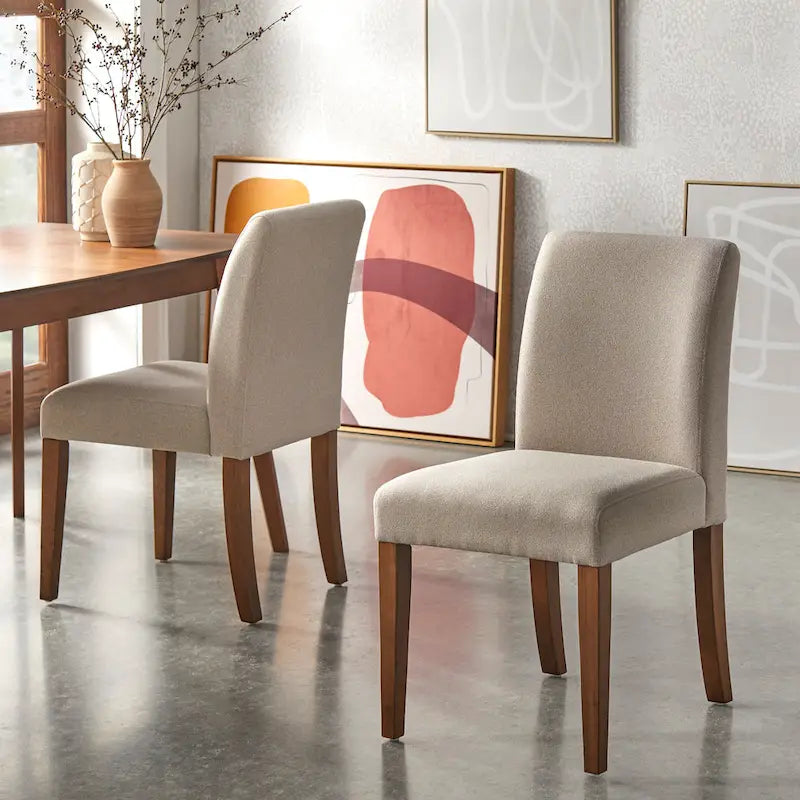 Chaise de salle à manger contemporaine, pieds finition noyer clair