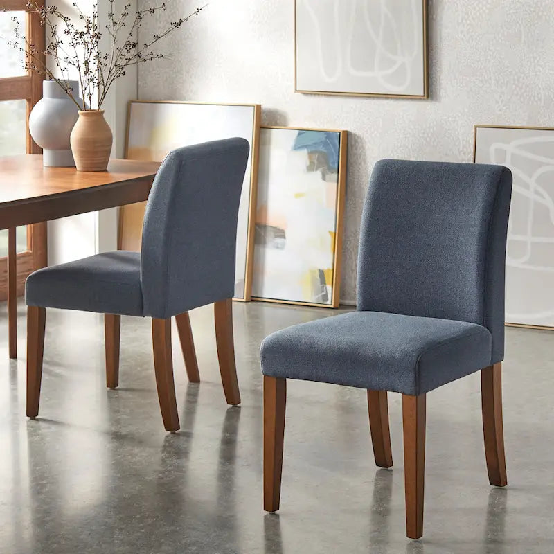 Chaise de salle à manger contemporaine, pieds finition noyer clair