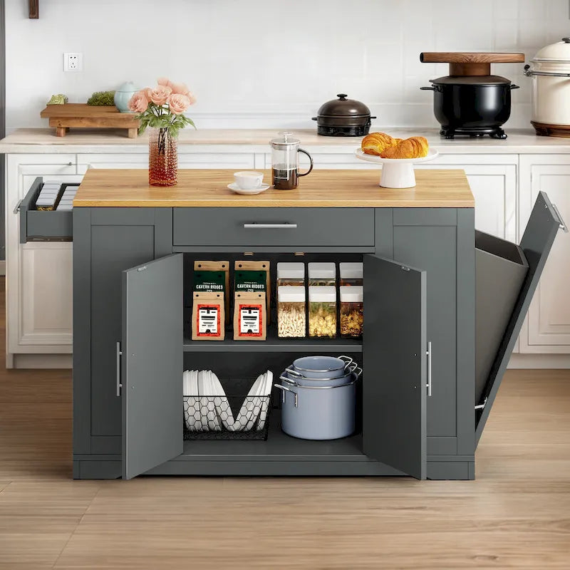 Îlot de cuisine roulant avec rangement, armoire de cuisine mobile portable, chariot de cuisine mobile