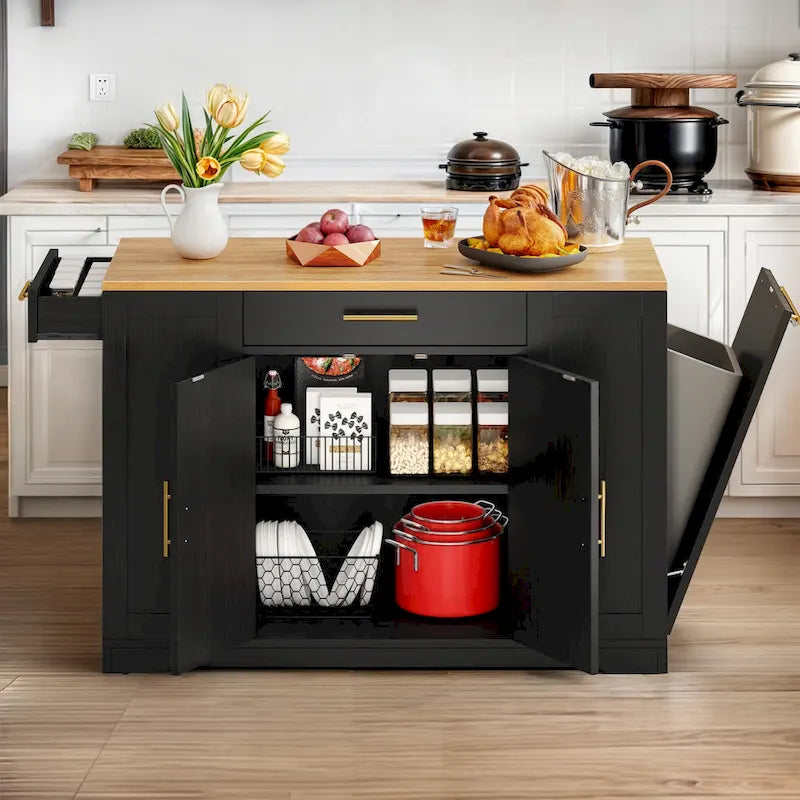 Îlot de cuisine roulant avec rangement, armoire de cuisine mobile portable, chariot de cuisine mobile