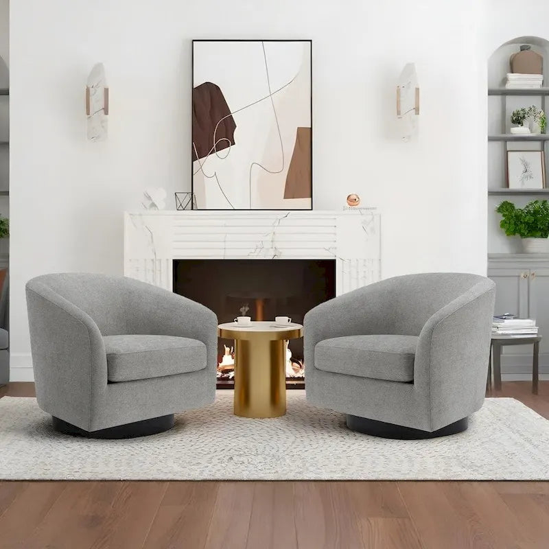 Modern 360Swivel Accent Chairs Barrel Armchairs