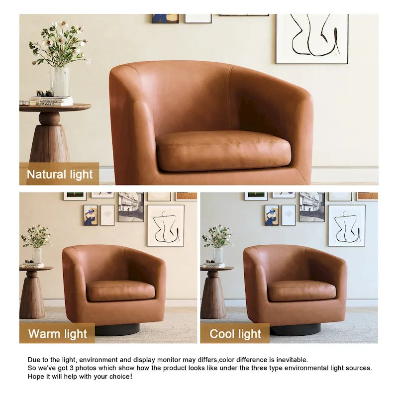 Fauteuils d'appoint pivotants à 360° modernes