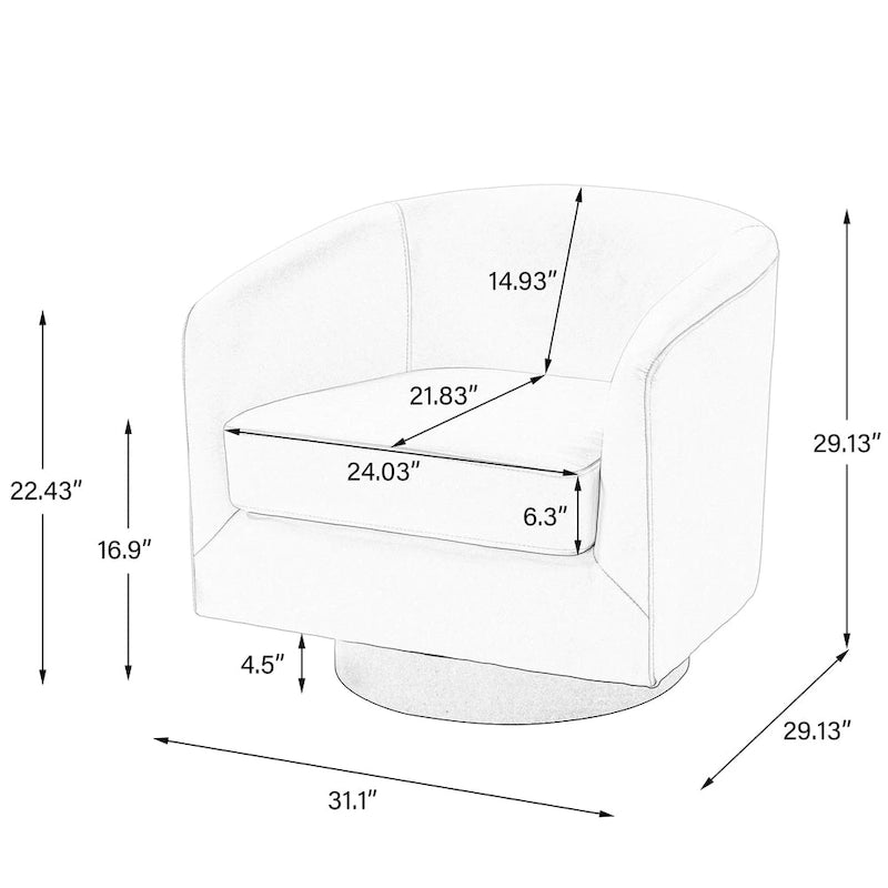 Fauteuils d'appoint pivotants à 360° modernes