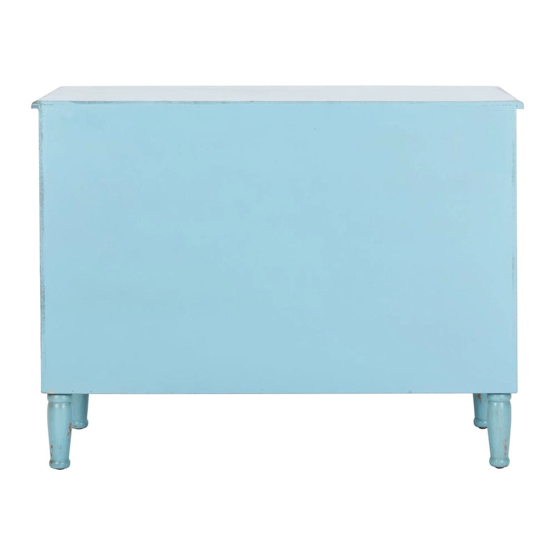Commode de rangement à 3 tiroirs bleu vieilli