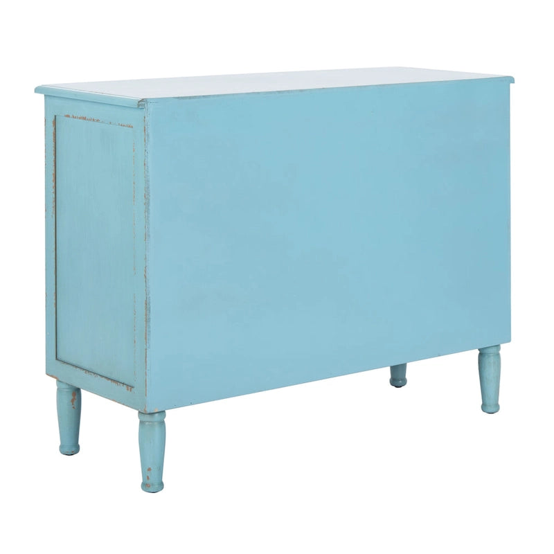 Commode de rangement à 3 tiroirs bleu vieilli