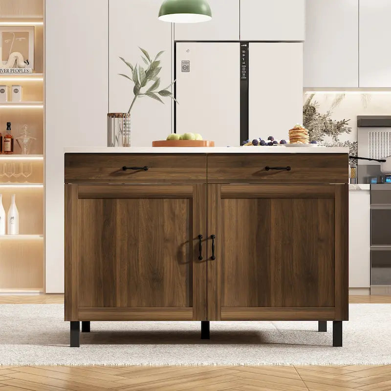Îlot de cuisine élégant - Organisez et embellissez votre espace Table de buffet