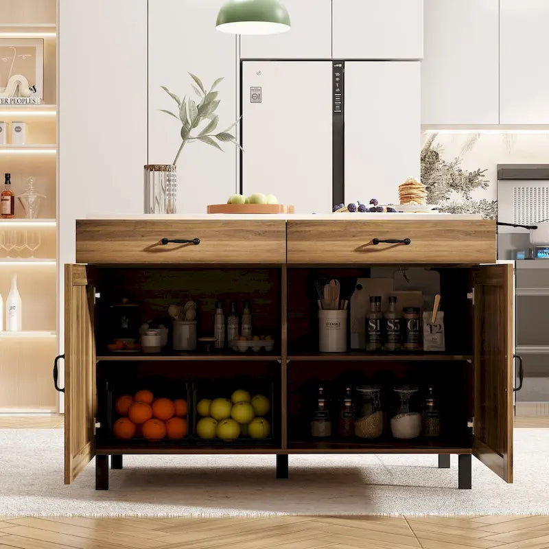 Îlot de cuisine élégant - Organisez et embellissez votre espace Table de buffet