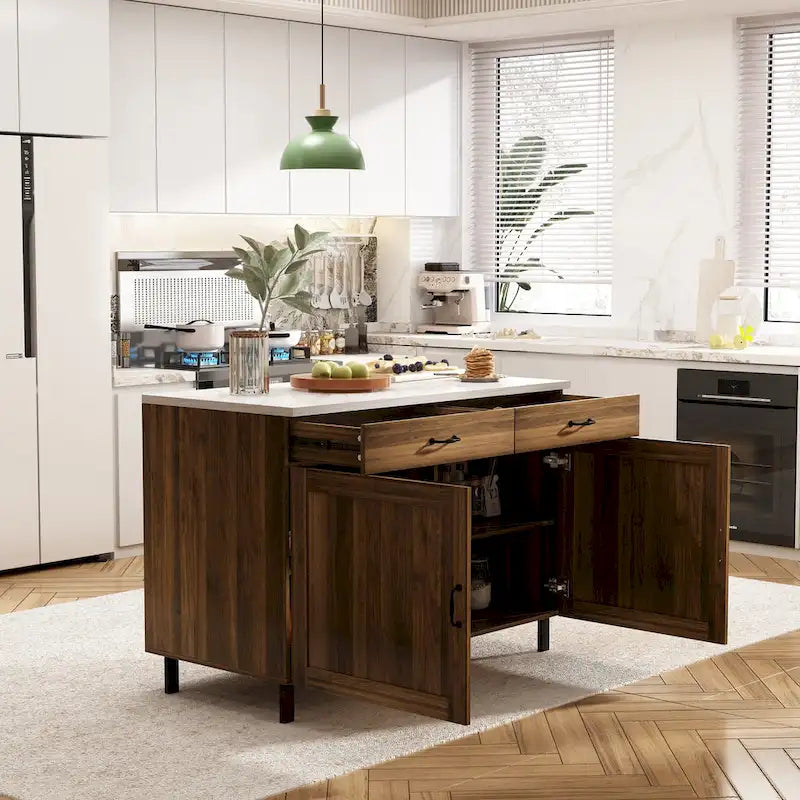 Îlot de cuisine élégant - Organisez et embellissez votre espace Table de buffet