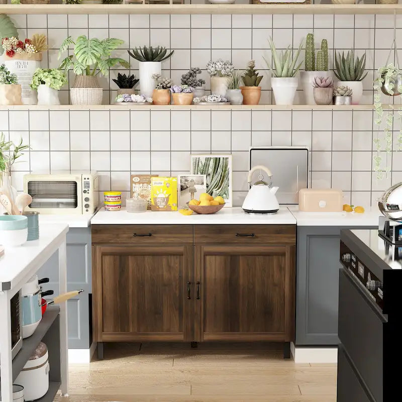 Îlot de cuisine élégant - Organisez et embellissez votre espace Table de buffet