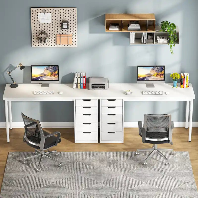Bureau d'ordinateur de 120 cm avec 5 tiroirs, bureau d'écriture en bois et métal pour bureau salon