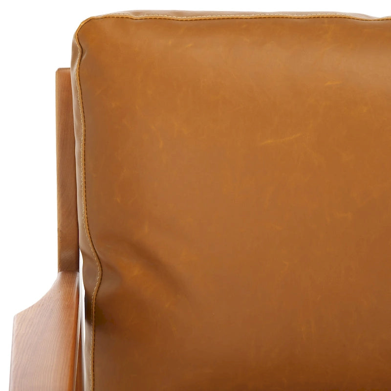 Fauteuil d'appoint en bois massif avec coussin