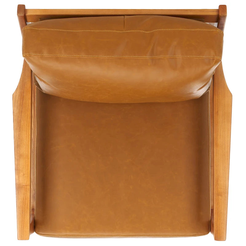 Fauteuil d'appoint en bois massif avec coussin