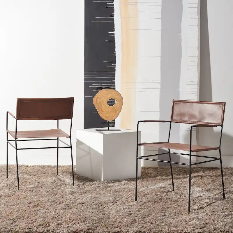 Chaise de salle à manger en cuir