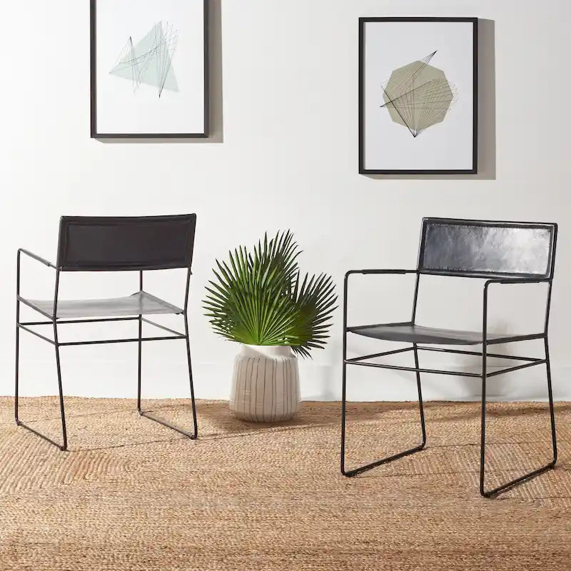 Chaise de salle à manger en cuir