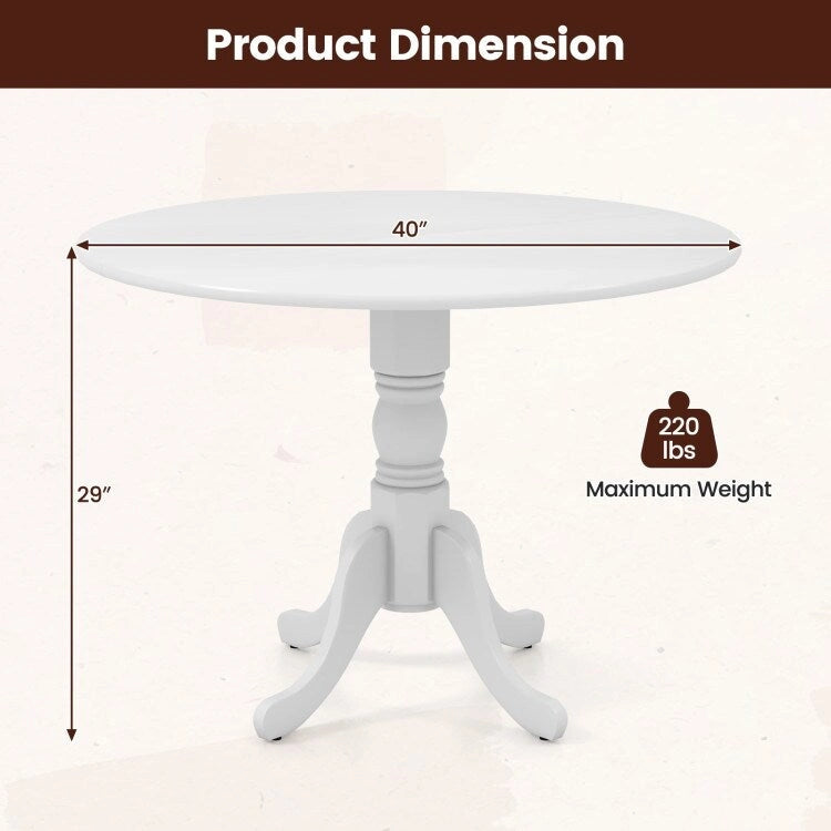 Table de salle à manger en bois avec plateau rond et pieds en tréteaux incurvés