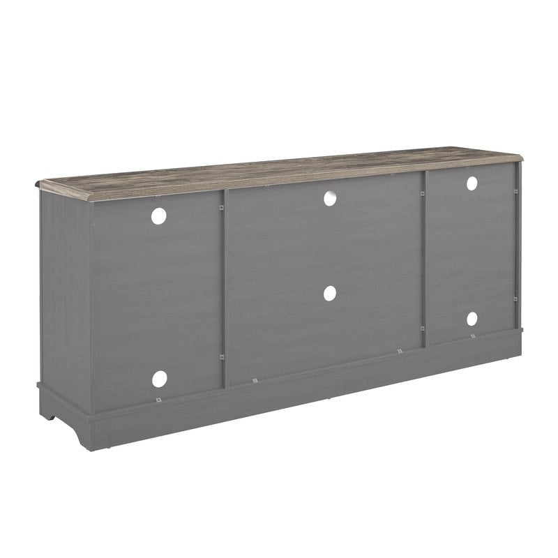 Meuble TV rustique extra large pour téléviseurs de 80 pouces - Fini en bois naturel