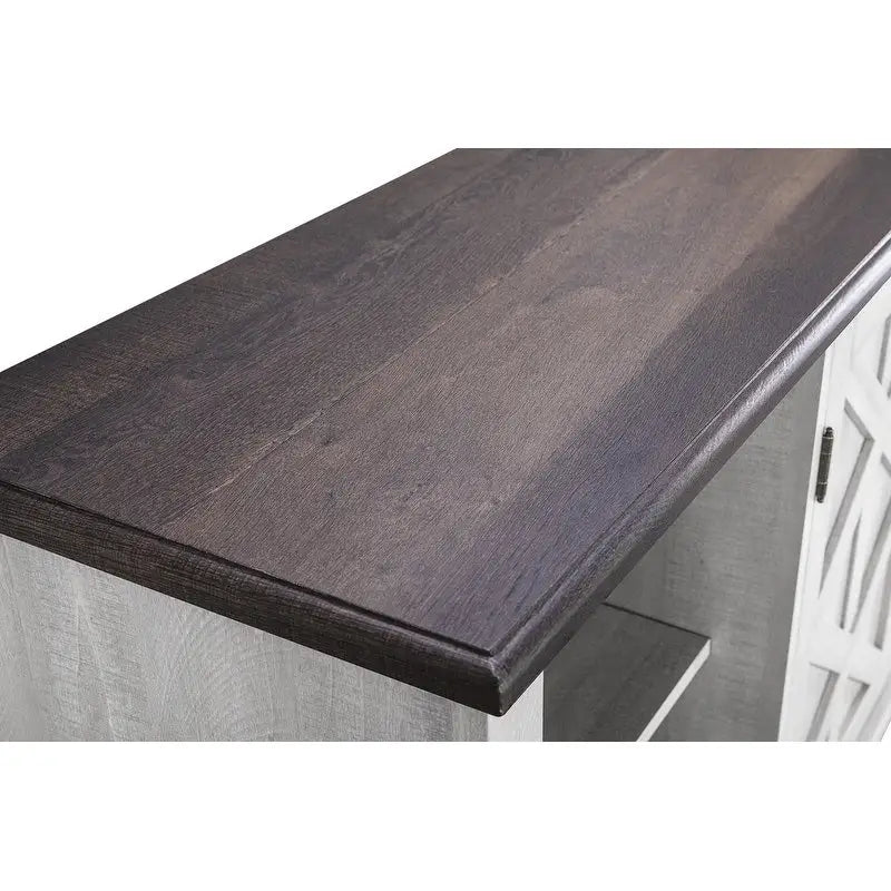 Meuble TV rustique extra large pour téléviseurs de 80 pouces - Fini en bois naturel