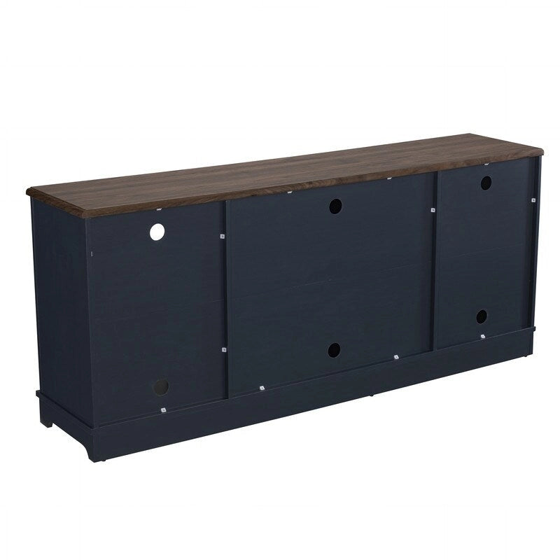 Meuble TV rustique extra large pour téléviseurs de 80 pouces - Fini en bois naturel