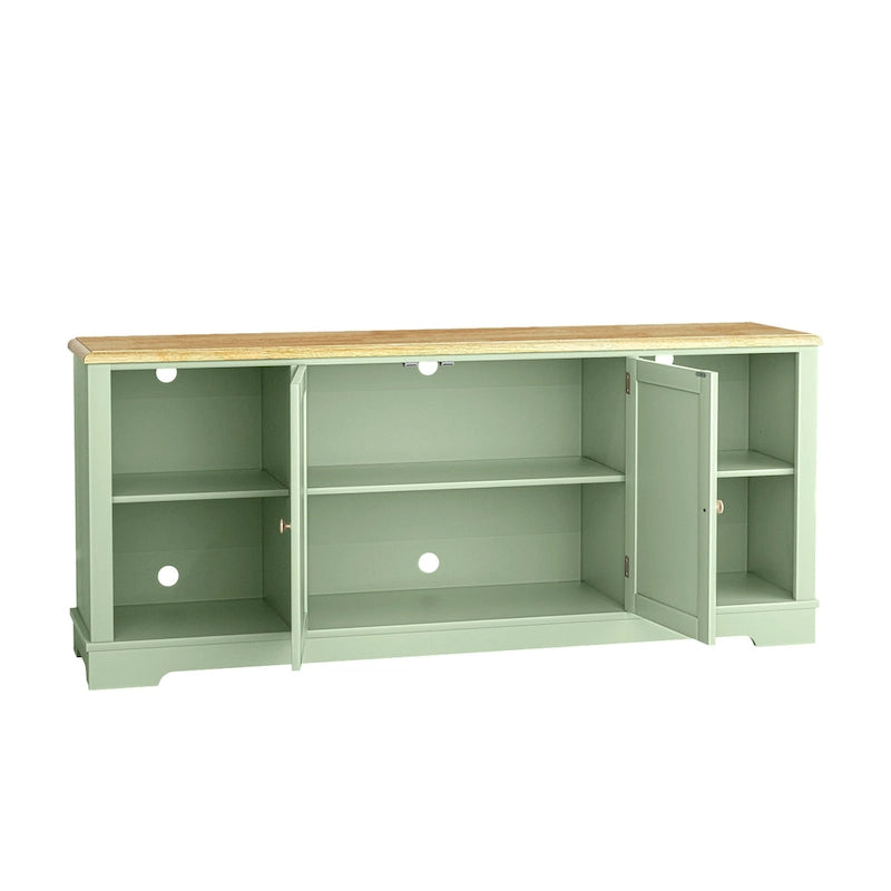 Meuble TV rustique extra large pour téléviseurs de 80 pouces - Fini en bois naturel