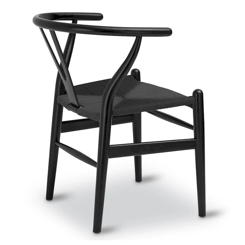 Chaise de salle à manger en corde tressée Mid-Century - Structure en bois massif