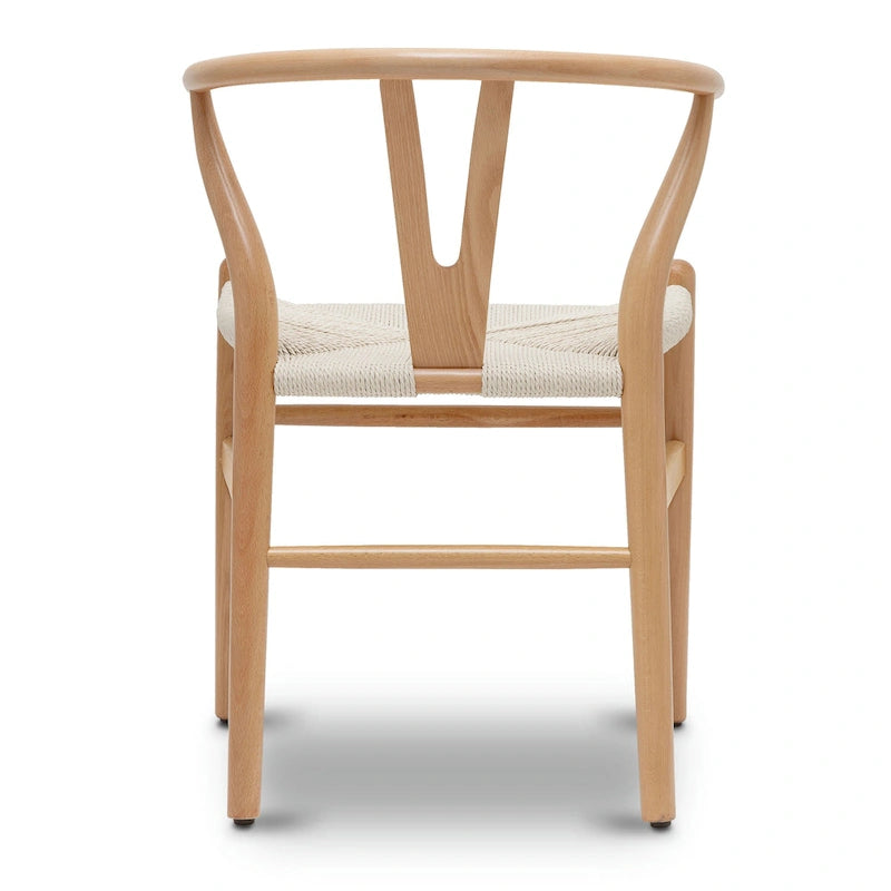 Chaise de salle à manger en corde tressée Mid-Century - Structure en bois massif