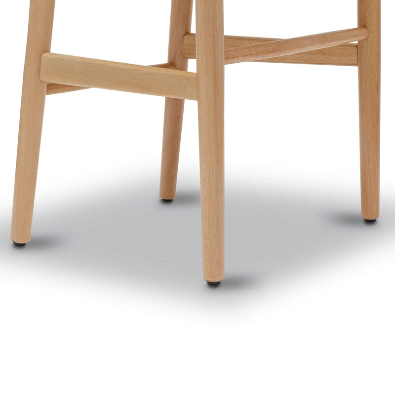 Chaise de salle à manger en corde tressée Mid-Century - Structure en bois massif